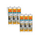 Lot de 6 mastics silicone SIKA Sikaseal-180 Salle de bain & carrelage - Blanc - 300ml