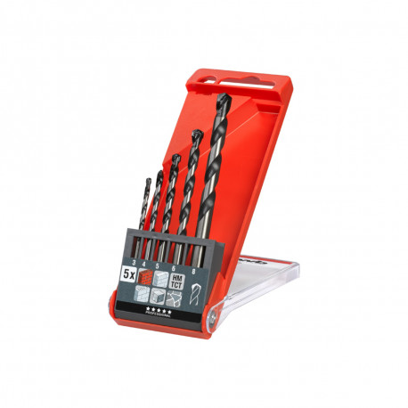 Jeu de 5 forets à béton et pierre KWB - 3 à 8 mm