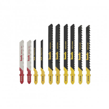 Lot de 10 lames de scie sauteuse pour bois et métal KWB