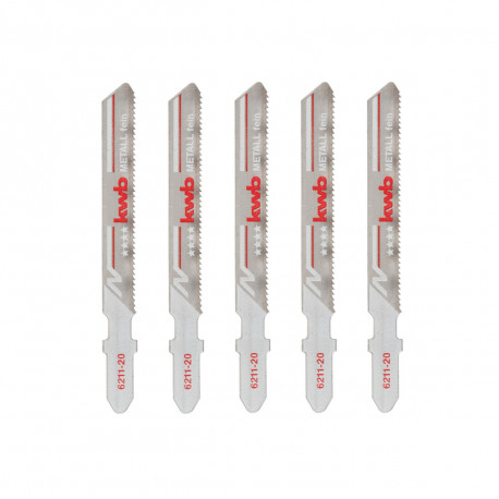 Lot de 5 lames de scie sauteuse pour métal fin KWB