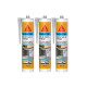 Lot de 3 mastics silicone SIKA Sikaseal-180 Salle de bain & carrelage - Transparent - 300ml