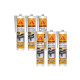 Lot de 6 mastics silicone SIKA Sikaseal-185 Menuiserie - Blanc PVC - 300ml
