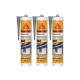 Lot de 3 mastics silicone SIKA Sikaseal-185 Menuiserie - Gris - 300ml