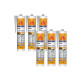 Lot de 6 mastics élastique silicone SIKA Sikaseal-162 Vitrage - Translucide - 300ml