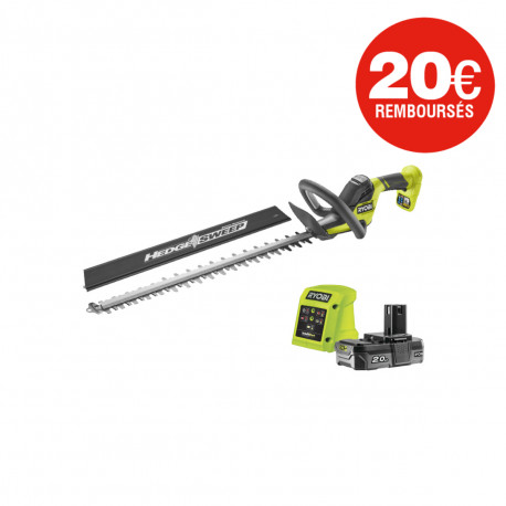Taille-haies RYOBI 18V OnePlus - 1 batterie 2.0Ah - 1 chargeur - RY18HT55A-120