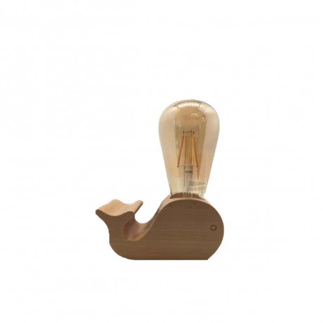 Lampe de chevet en bois forme Baleine - 4W - E27