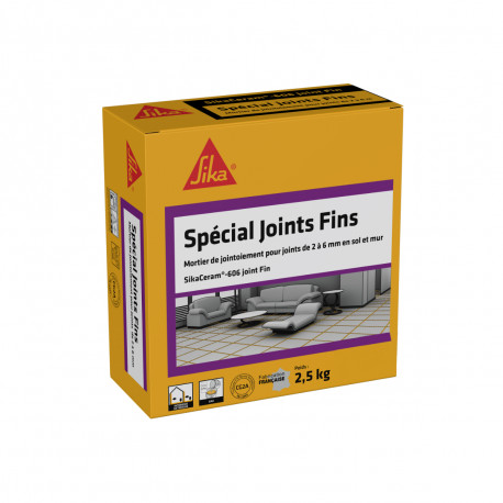 Mortier joints carrelage intérieur et extérieur - SIKA SikaCeram-606 Joint Fin - Gris clair - 2,5kg