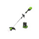 Coupe-bordures Brushless 40cm 60V GREENWORKS - Batterie 2,0Ah - Chargeur - GD60LTK2