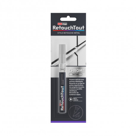 Stylo retouche métal SOLOPLAST - Chrome satiné - 6ml