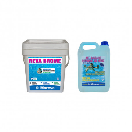 Pack MAREVA - Pastilles de brome - 5kg - Anti calcaire Reva-out - 5L
