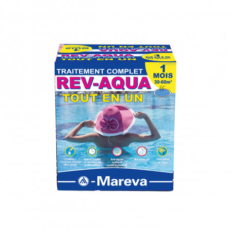 Kit Rev-Aqua MAREVA traitement complet pour piscine 30/60 m3 - 1 mois - 140011U