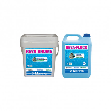Pack MAREVA - Pastilles de brome - 5kg - Clarifiant liquide Reva-flock - 5L