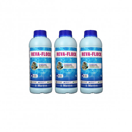 Lot de 3 Clarifiants MAREVA pour piscine - 1 L - 150019Ux3