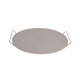 Pierre à pizza avec anses pour barbecue - Métal - Diamètre 33 cm