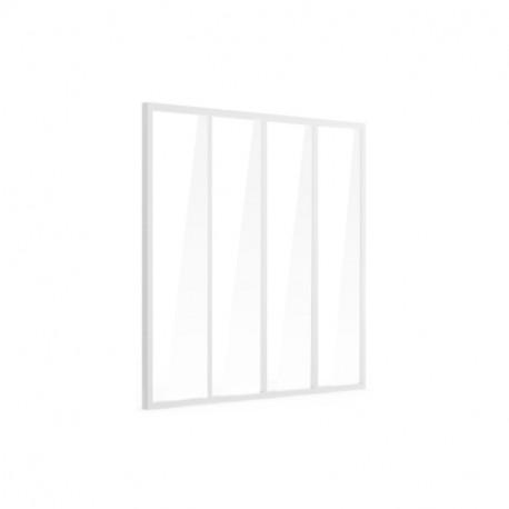 Verrière d'intérieur en aluminium - 4 vitrages - Blanc - 139 x 123 cm