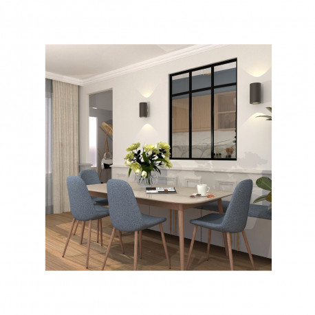 Verrière d'intérieur en aluminium VERREA - 2 vitrages - Noir sablé - 71 x 123 cm