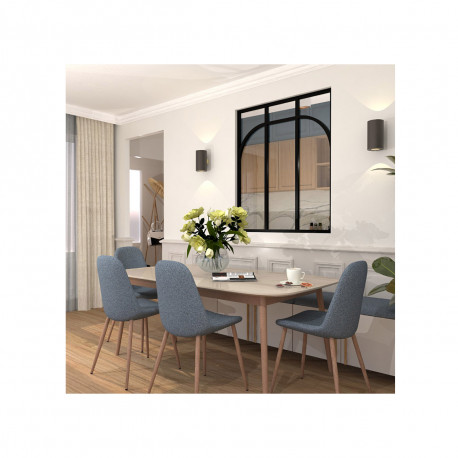 Verrière d'intérieur en aluminium VERREA - 2 vitrages - Noir sablé - 71 x 123 cm