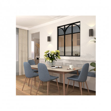 Verrière d'intérieur en aluminium - 3 vitrages avec 3 arches et traverses - Noir - 105 x 123 cm