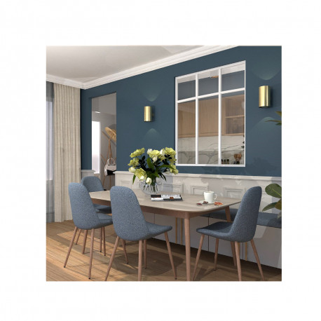 Verrière d'intérieur en aluminium - 3 vitrages avec traverses décoratives - Blanc - 105 x 123 cm