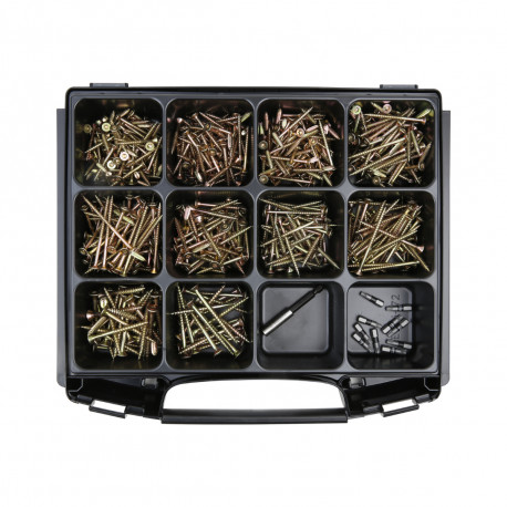 Coffret de vis TF TX FORCH - 640 pièces - filetage 4,5 - 6 mm