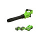 Souffleur sans fil Brushless 40V GREENWORKS - 2 Batteries 2,0Ah - Chargeur - Réf. 2406707UC - Photo 1