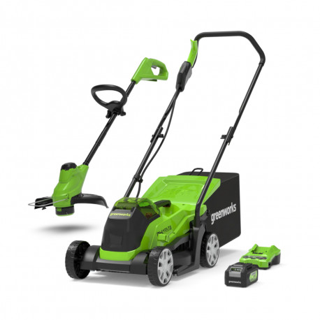 Tondeuse + Coupe-bordure 24V GREENWORKS - Batterie 4,0Ah - Chargeur - GD24LM33LT25K4 - Photo 1