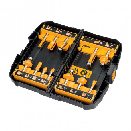 Coffret 12 fraises défonceuse DEWALT - 8mm - DT90016-QZ