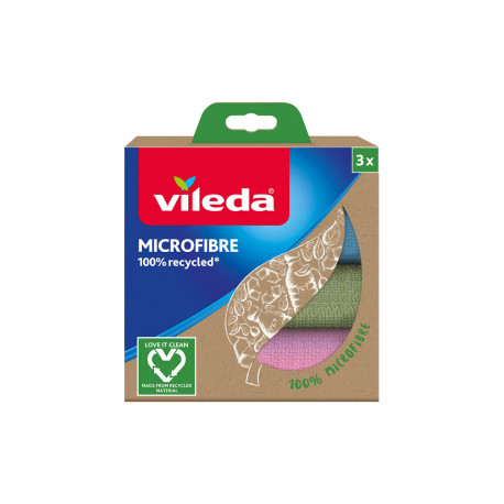 Lot de 3 chiffons en microfibre 100% Recyclé VILEDA - Photo 1
