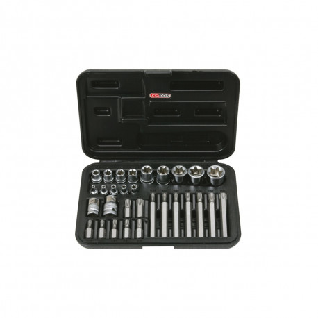 Coffret de douilles et douilles tournevis TORX percé KS TOOLS - 1/4'' - 3/8'' - 1/2'', 30 pièces - Photo 1