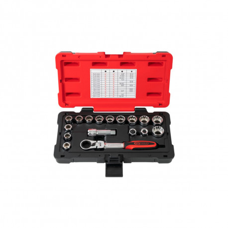 Coffret de douilles traversantes TRIPLEplus KS TOOLS - 3/8'' - 1/2'' - 10 à 24 mm - Photo 1