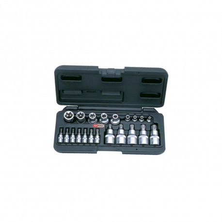 Coffret de douilles et douilles tournevis TORX KS TOOLS, 1/4'' - 1/2'', 21 pièces - Photo 1