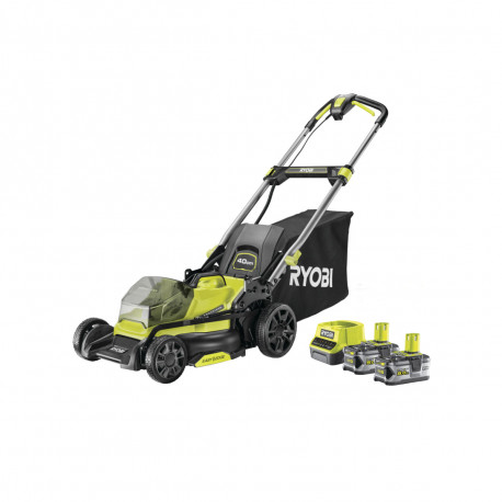 Tondeuse poussée RYOBI 18V Brushless - coupe 40cm - 2 batteries 5,0Ah - 1 chargeur rapide - RY18LMX40C-250
