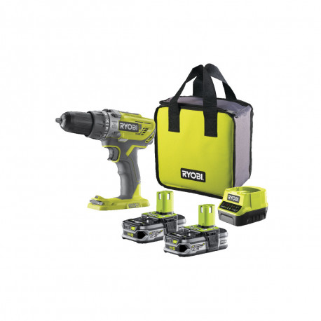 Perceuse-visseuse à percussion RYOBI 18V OnePlus - 2 Batteries 1.5Ah - 1 Chargeur - R18PD3-215S