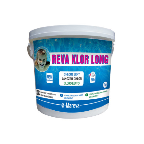 Désinfectant pour piscine Reva-Klor long 2 MAREVA - 5 kg en galets de 250 g - 100189U