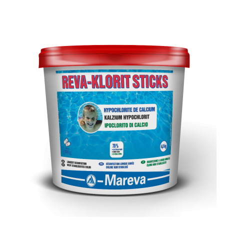 Sticks d'hypochlorite de calcium MAREVA - 300g - 4,8kg - 132006U