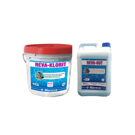 Pack MAREVA - Granulés d'hypochlorite de calcium - 5kg - Anti calcaire Reva-out - 5L
