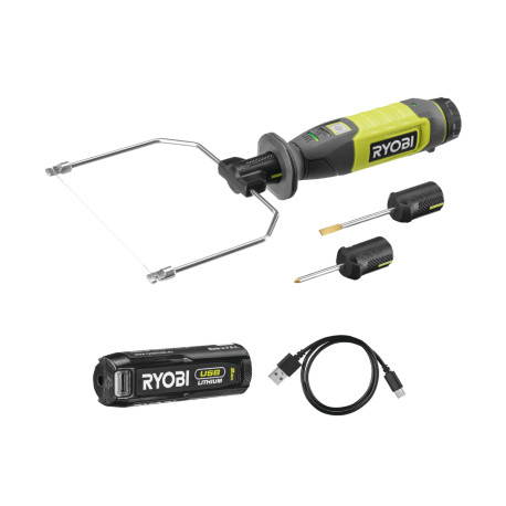 Coupeur à fil chaud 4V RYOBI - Batterie 2,0Ah - Câble USB-C - 3 accessoires - RHC4-120G