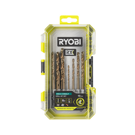 Coffret 10 forets HSS-G Cobal RYOBI RX - 1 à 8 mm - RARXHGC10