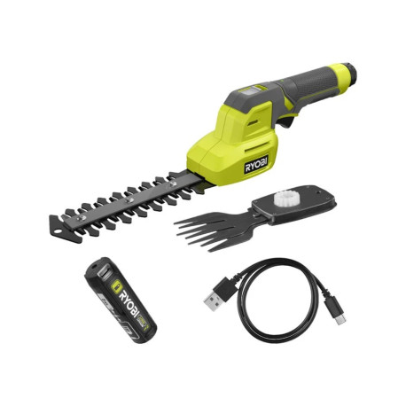 Cisaille à gazon et sculpteur de végétaux 4V RYOBI - Batterie 2,0Ah et chargeur - RY4CGSA-120
