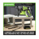 Perforateur SDS Brushless 24V GREENWORKS - 2 joules - Batterie 4,0Ah et chargeur - GD24SDS2K4