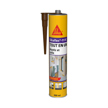 Mastic colle multi-usages SIKA Sikaflex 11 FC Purform - Marron - 300 ml