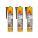 Lot de 3 mastics colle multi-usages SIKA Sikaflex 11 FC Purform - Marron - 300 ml