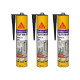 Lot de 3 mastics colles multi-usages SIKA Sikaflex 11 FC Purform - Noir - 300ml