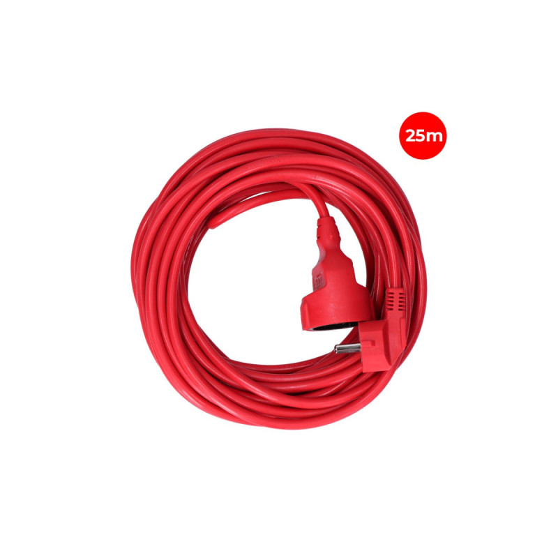 Rallonge électrique 25m 16A 250V EDM - 1 prise 2P+T H05VV-F 3G1,5mm² ...