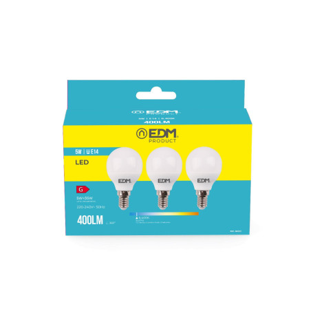 Kit d'ampoules LED E14 5W 400lm 6400K - Lumière froide - EDM - Réf. 98202 - Photo 2