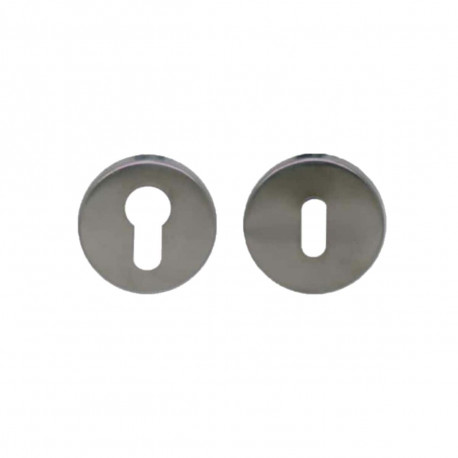 Rosaces carrés à clé - finition inox brossé mat x2