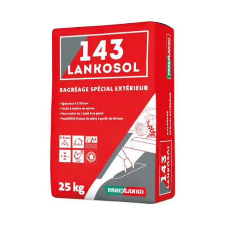  Mortier autonivelant ragréage sol forte épaisseur PAREXLANKO 143 Lankosol - 25 kg