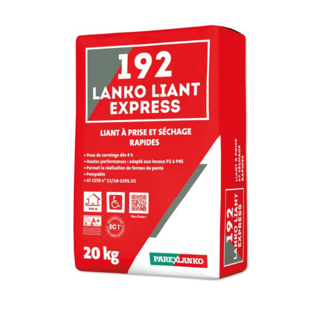 Liant à prise et séchage rapide PAREXLANKO 192 Lanko Liant Express - 20kg