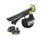 Souffleur aspiro-broyeur RYOBI 18V One+ Brushless OBV18 - Batterie 4,0Ah et chargeur