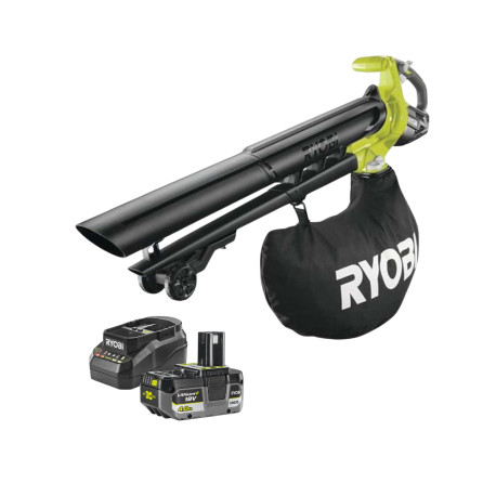 Souffleur aspiro-broyeur RYOBI 18V One+ Brushless OBV18 - Batterie 4,0Ah et chargeur
